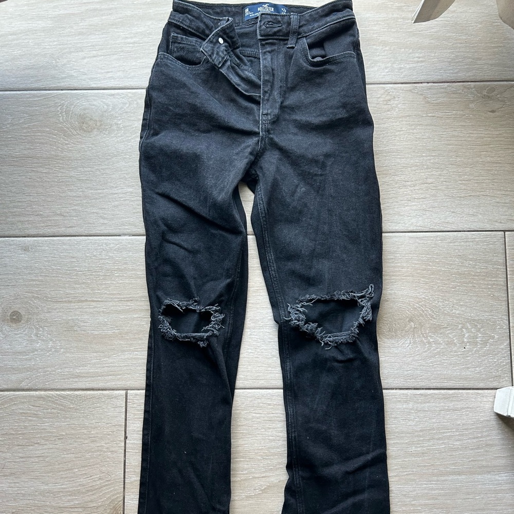 black hollister high rise das jeans